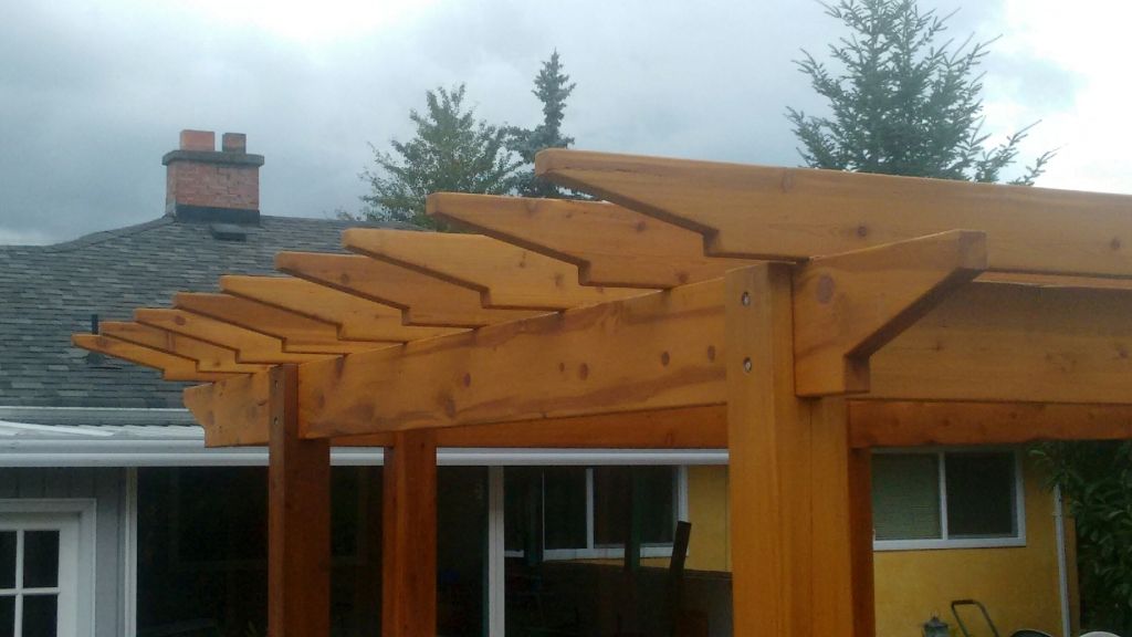 Pergola made with premium quality old growth tight knot cedar