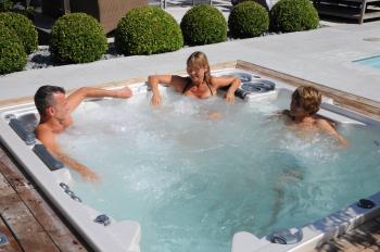 Family Time in the hot tub