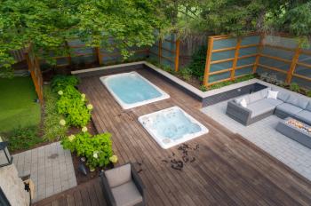 Inground hot tub and swim spa