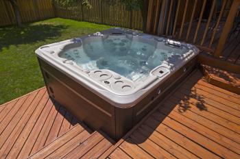 Hot Tub around cedar deck