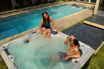 Hot Tub beside the swimming pool