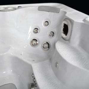 Safety steps inside the hot tub